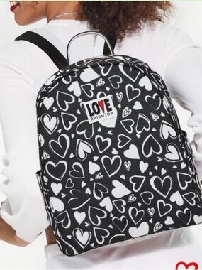 Brighton Black and White Heart Print Backpack